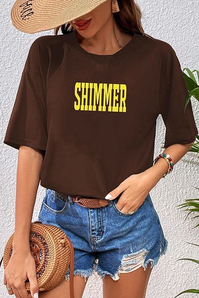 uyguntarz T-shirt oversize unisex z błyszczącym nadrukiem