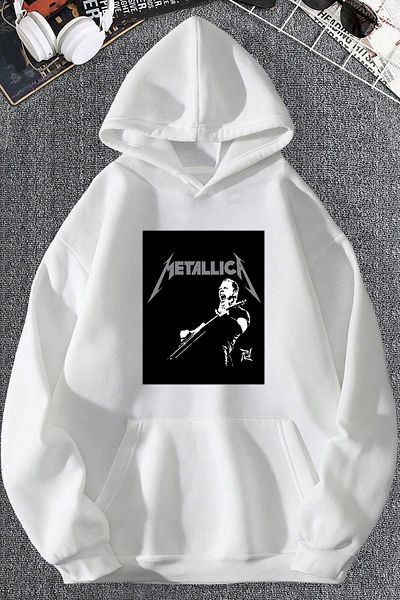 uyguntarz Φούτερ Unisex Metalica με στάμπα oversize