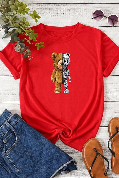uyguntarz Unisex-T-Shirt mit Bären-Aufdruck für Jungen