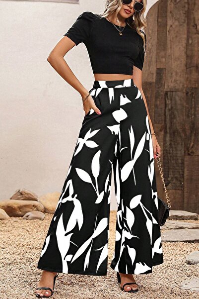 uyguntarz Patterned Relaxed Cut Women's Woven Pants