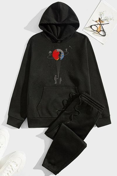 uyguntarz Σετ φόρμας με στάμπα με θέμα Unisex Universe