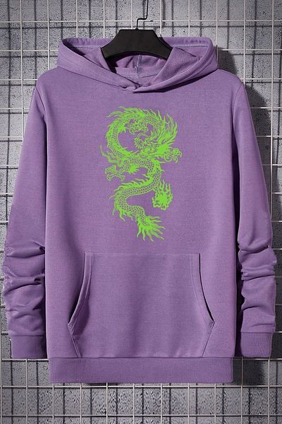 uyguntarz Unisex φούτερ με στάμπα κινέζικου Dragon Graphic