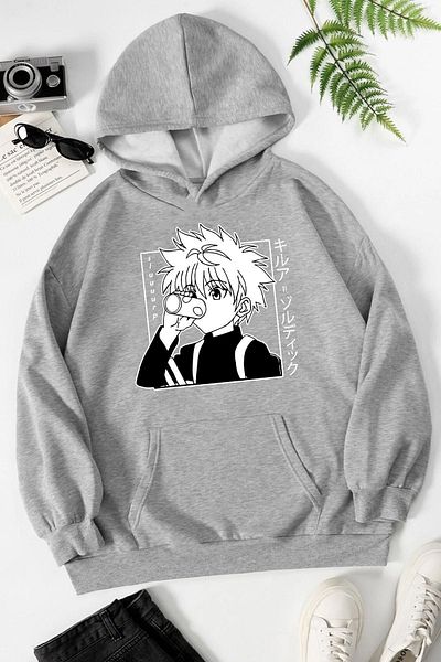 uyguntarz Unisex φούτερ με στάμπα Killua Zoldyck