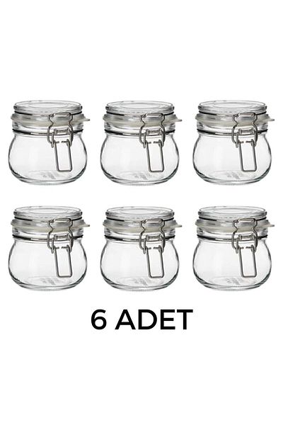 IKEA 6 Pieces Glass Jar with Lids 13 Cl with Gasket Diameter: 7 cm Height: 7 cm Has Airtight Lid