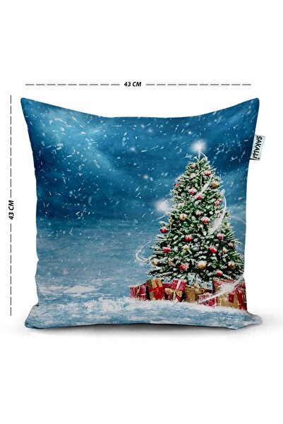 Sakallı Christmas Patterned 3D Printed Throw Pillow Cover