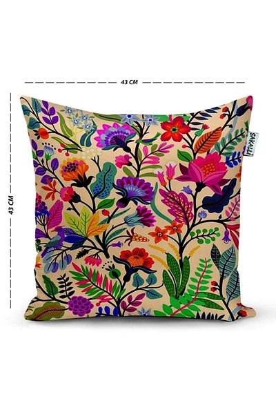 Sakallı Husă de pernă decorativă cu flori colorate 3d imprimată digital