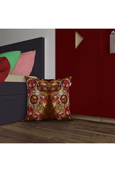 Sakallı Christmas Themed 3D Printed Decorative Throw Pillow Cover