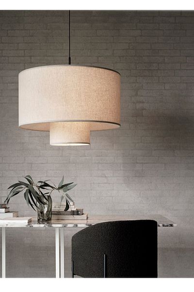 EvLight Double Layer Mojalica Linen Fabric - Pendant Chandelier