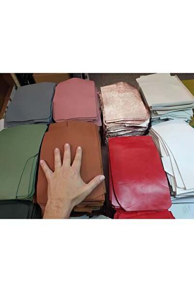 osm design&leather Gerçek Deri Parçaları 500 Gram Jumbo Boyutlar | 6-7 Kare Ayak dana derisi parçaları | 15 Parça