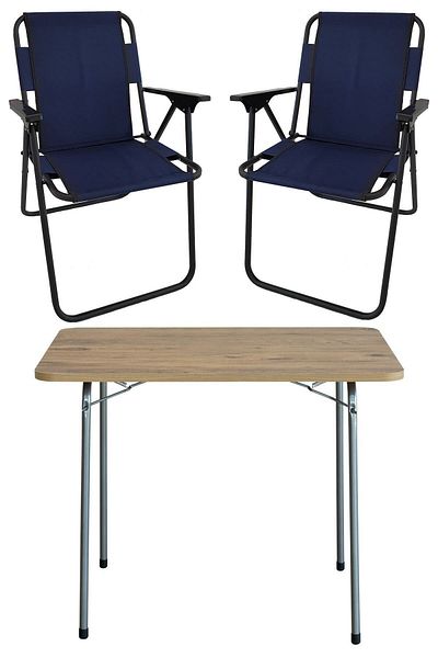 Epicsa Navy Blue Folding Table and Chair Camping Set - 2 Pieces