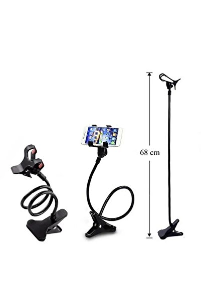 Norviva Siyah Akrobat Telefon Tutucu Oynar Başlıklı Klipsli Araç Içi Masa Ken...