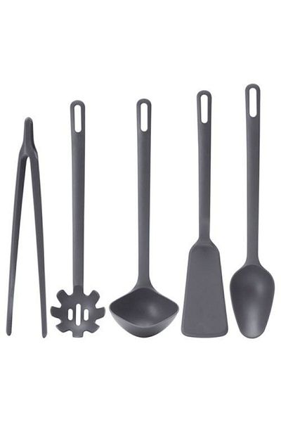 IKEA 5 Pieces, Gray Ladle-Spatula Set Kitchen Ladle, Meridyendukkan 5 Pieces Gray Color, Anti-Scratch