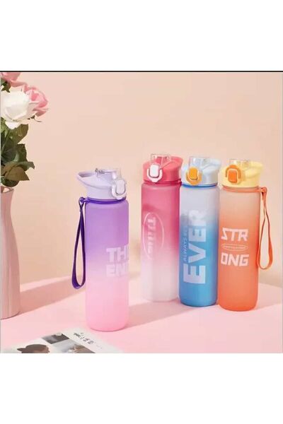 Genel Markalar 1.000 ml Motivasyonel Su Matarası Su Şişesi Suluk 1 Litre
