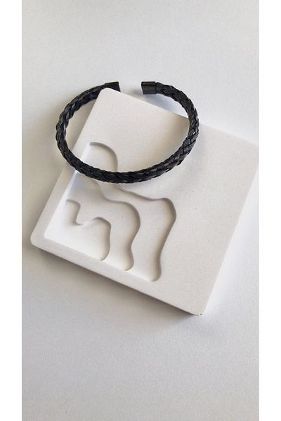 Aurora Straw Weave Model Steel Men's Bracelet