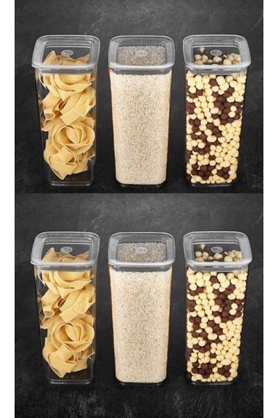 VİP AHMET Sude Square Storage Container 1700 Ml X 6 Food Container 6 Pieces Set