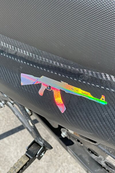 Banxtre Motor-Araba-Kask Uyumlu Hologramlı Renk Değiştiren Kalaşnikov Ak-47 Keleş Sticker Etiket 14CMx4CM