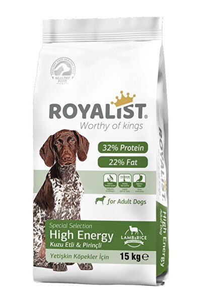 Royalist Premium Kuzu Etli Aktif Ve Hareketli High Energy Köpek Maması 15 Kg