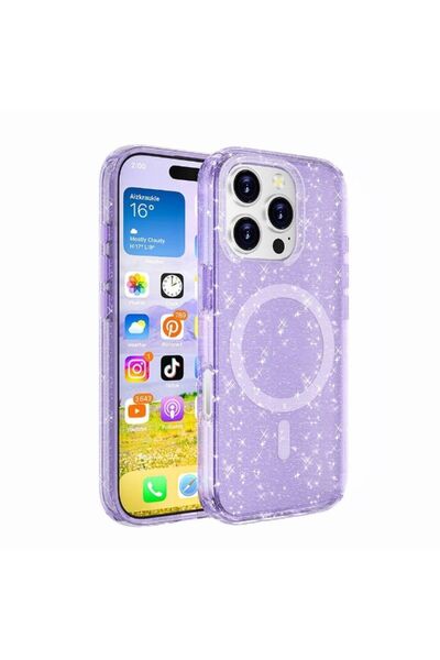 Rivor Apple iPhone 16 Pro Kılıf Kamera Çıkıntılı Magsafe Şarj Özellikli Parla...