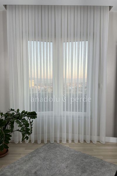 GLOMAR Ecru Fish Back Tulle Curtain - 1/3 Close Pleat, Don'T Want Iron, Heavy Gramasage, Leaded Skirt
