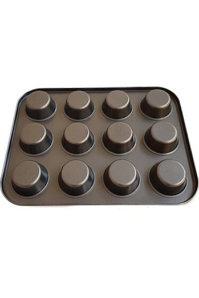 Jetcom 12 Piece Muffin Cake Mold Tray Cake Mold Fireproof Non-Stick