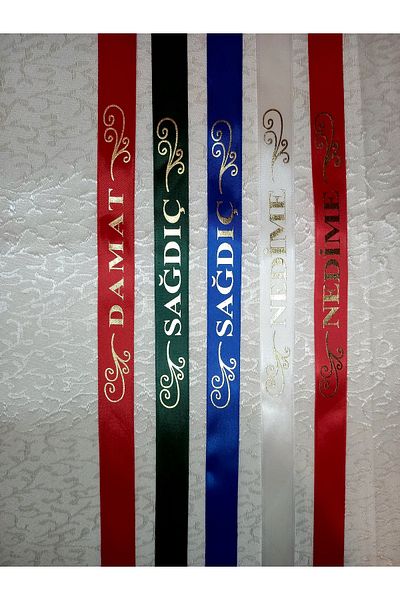 yörük tuhafiye 5 Pieces of Groom, Groomsmen and Bridesmaids Arm Ribbon and Small Hook Image - for Wedding and Engagement