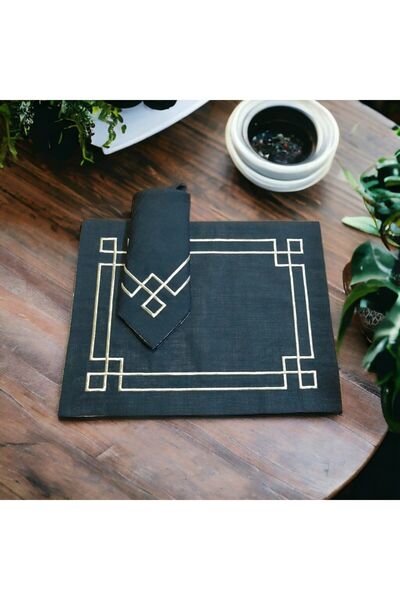 silk Modern  6 Parça Peçete ve Amerikan Servisi | Masa Servis Seti | Ev Hediy...