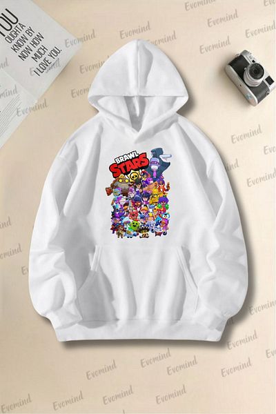 Evomind Brawl Stars Printed Unisex Adult and Kids Hooded Sweatshirt