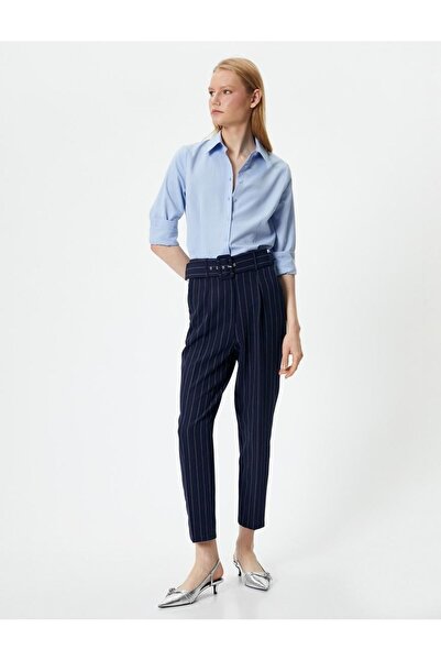 Koton Women's Belted Fabric Trousers