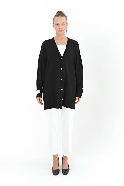 Puane Women's Cardigan with Piece Skirt - Button Detail 10482
