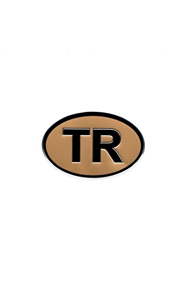 BsElektronik ملصق علامة ألومنيوم بلون القهوة TR (تركيا) - بيضاوي