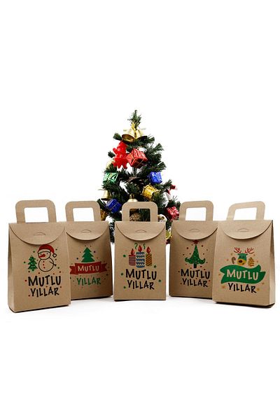 reprodesign New Year's Themed 5 Model Gift Box - 10X15 Cm, 20 Pieces