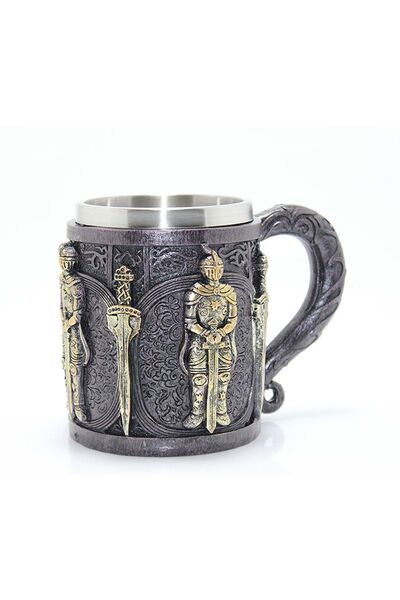 hediyesahibi Paslanmaz Çelik Şövalye Kupa Bardak Dekoratif Hediyelik