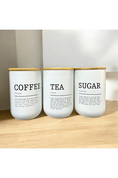 sigmaglas 3-Piece Glass Jar Set with Bamboo Lid