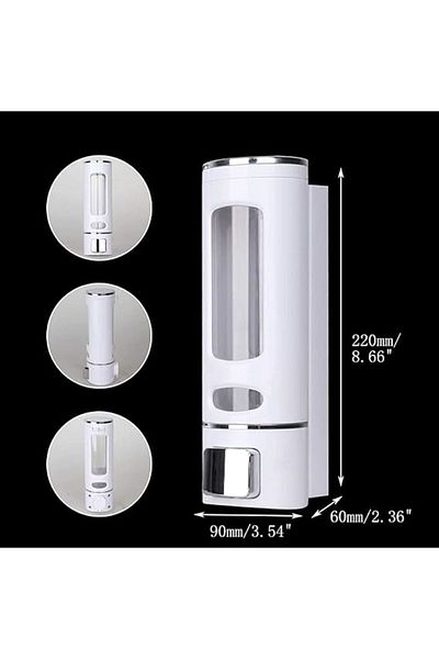 MAİN SHOP 400 ml Λευκό Σαπούνι Διανομέας Σαπούνι Χεριών - Επιτοίχιο Χειροκίνητο
