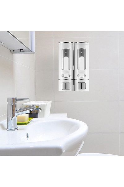 isgstore Main Shop 2 τεμ. 400ml Επιτοίχιος Χειροκίνητος Διανομέας Σαπουνιού Χειρός Υγρό Σαμπουάν Αφρόλουτρο