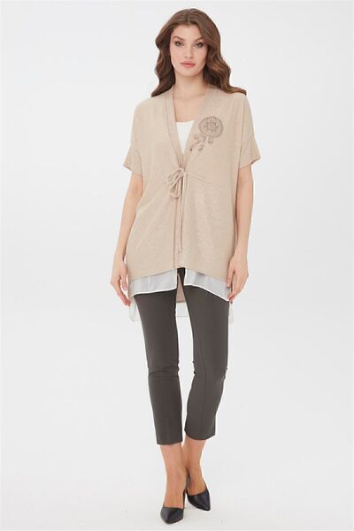 Desen Triko Women's Summer Jacket Gold