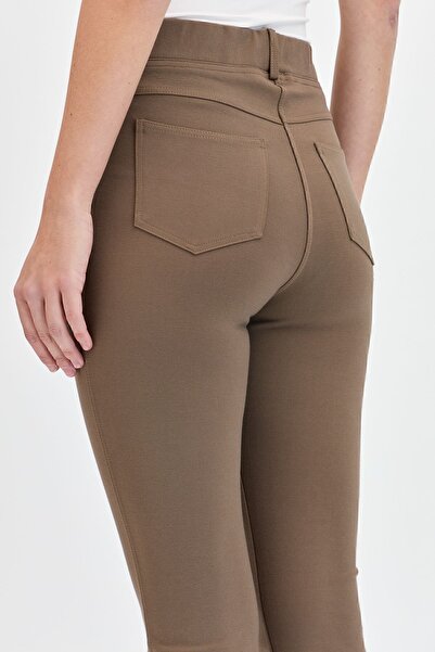 Desen Triko Women's 5-Pocket Leggings Trousers Camel