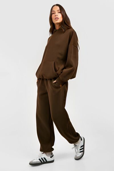 OKULCUBABA Άνετο χειμερινό σετ φόρμας από βαμβάκι από 3 κλωστές - Χωρίς στάμπα