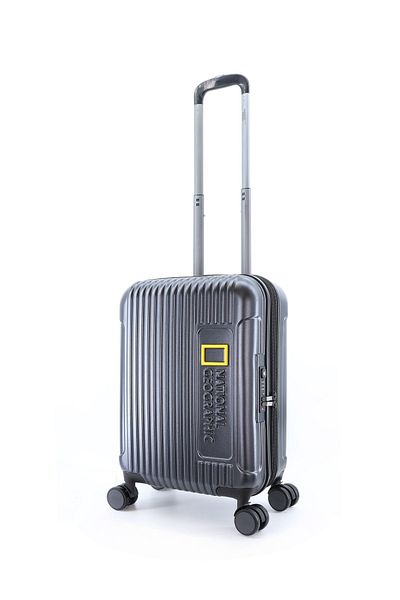 NATIONAL GEOGRAPHIC Canyon Luggage Trolley Carry-On Small Metallic Black