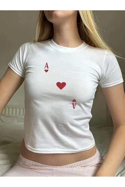 Le Savu Bluză Crop Kupa As cu imprimeu