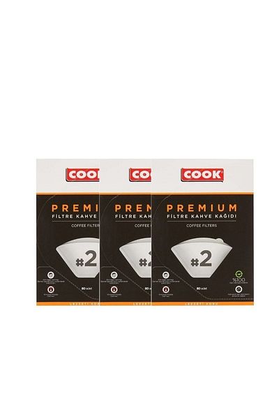 COOK Premium Filter Coffee Paper - Size 2 (3 Pack 240 Pieces)