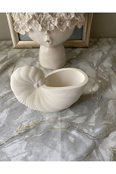 candleistanbul Deniz kabuğu istiridye midye kase obje dekoratif Beton Mumluk ...