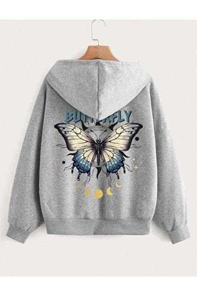 SeusCraft Butterfly Back Printed Cardigan with Zipper