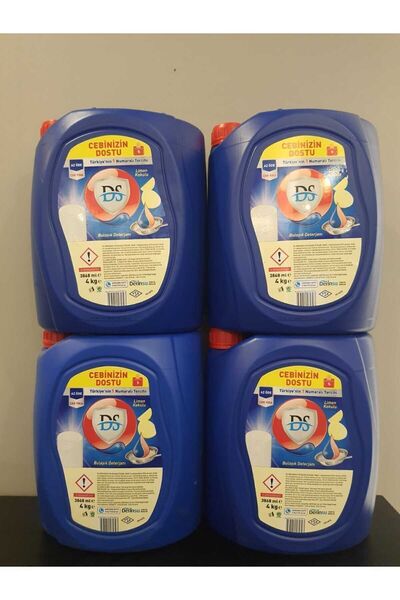 DERİNSU KİMYA 4 Lt Ds Elde Bulaşık Deterjanı Limon Kokulu 4 Kğx 4 Adet (16 KĞ)