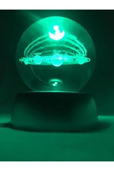 Genel Markalar Güneş Sistemi 3d Kristal Işıklı Cam Küre.