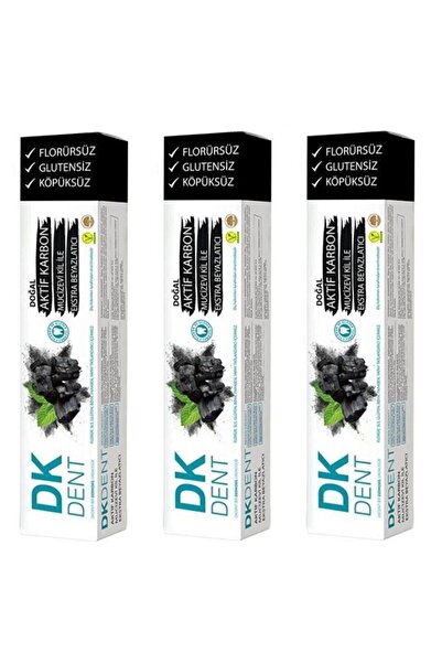 DKDENT Dk Dent Aktif Karbonlu Diş Macunu 75ml X3