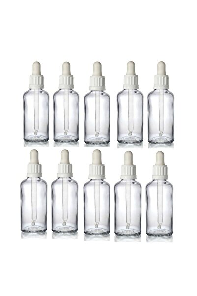 wellLine 30 Cc Cam Damlalıklı şeffaf Şişe [30 Cc=30ml X 10 Adet] / Ecza Şişesi / Dropper Şişe