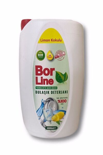 BORLINE Sıvı Bulaşık Deterjanı 4000 Ml Limon 4 Adet