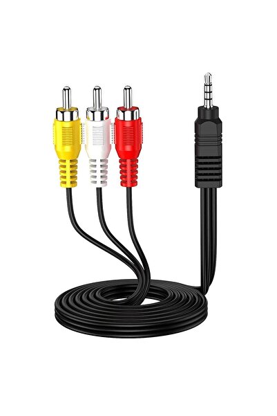BK Teknoloji 3.5mm Erkek To 3 Rca Erkek Ses Video Av Kablosu - 1,2 Metre