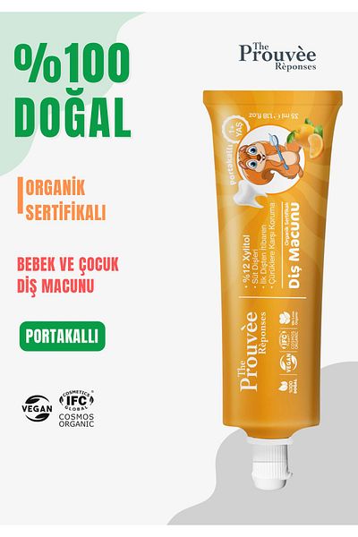 The Prouvee Reponses 100% Natural Organic Baby and Child Orange Toothpaste 35 ml (Fluoride Free)
